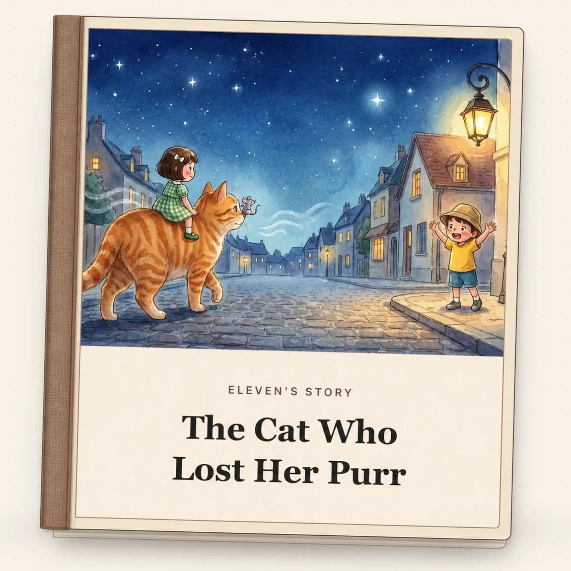 Eleven's personalized picture book, The Cat Who Lost Her Purr